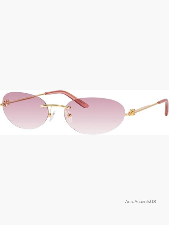 Y2K Oval Rimless Sunglasses Neo Matrix Style UV400 Metal Frame main image 5